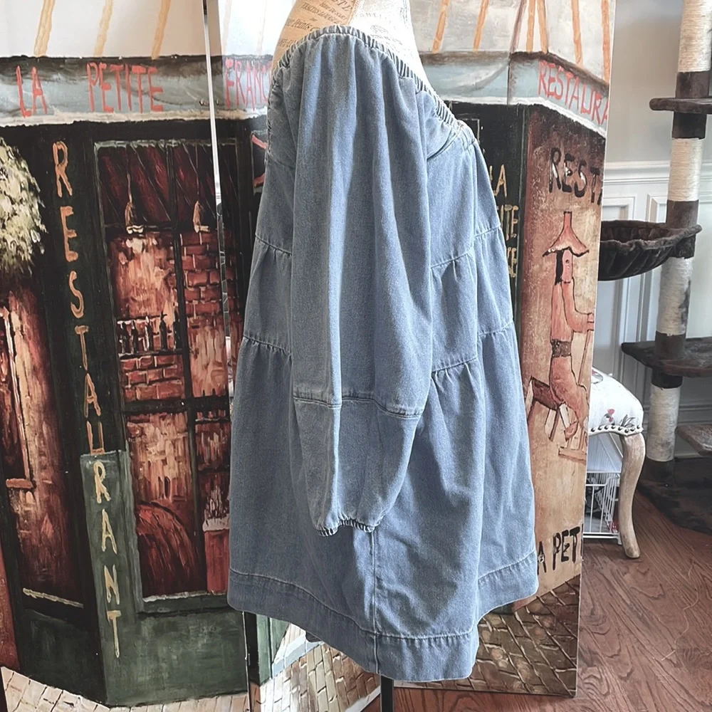 Free People Light Blue Denim Mini Dress - Picture 2 of 8